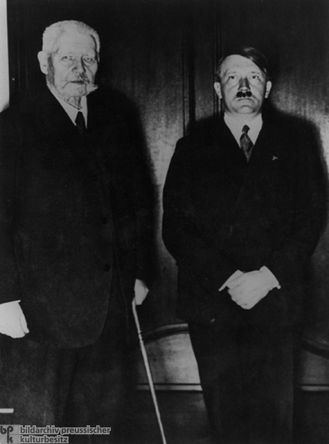 Reich President Paul von Hindenburg Receives Adolf Hitler after the Latter's Appointment as Reich Chancellor (January 30, 1933)